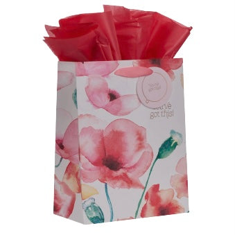 You’ve Got This Coral Poppies Medium Bag