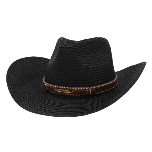 Cowboy Black Straw Hat