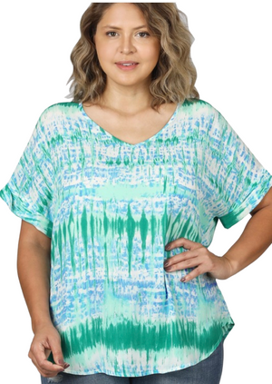 Cool Waters Cuffed Sleeve Blouse