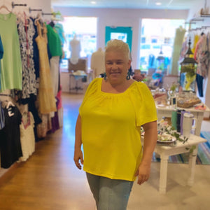 Curvy Familiar With You Canary Yellow Blouse