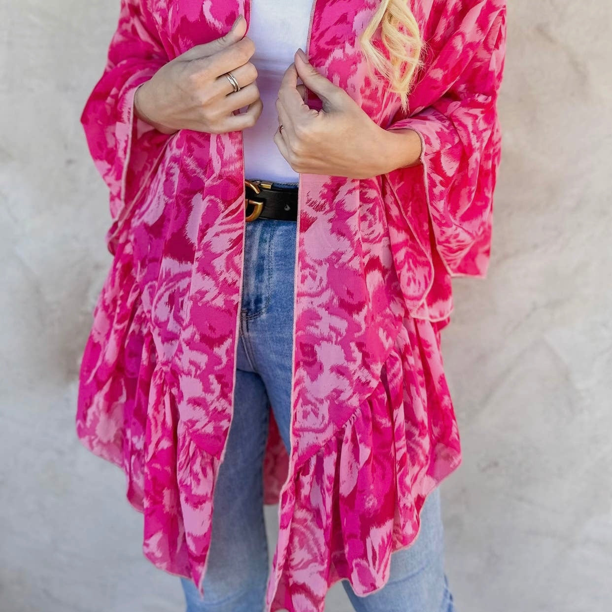 Know Your Worth Pink Kimono