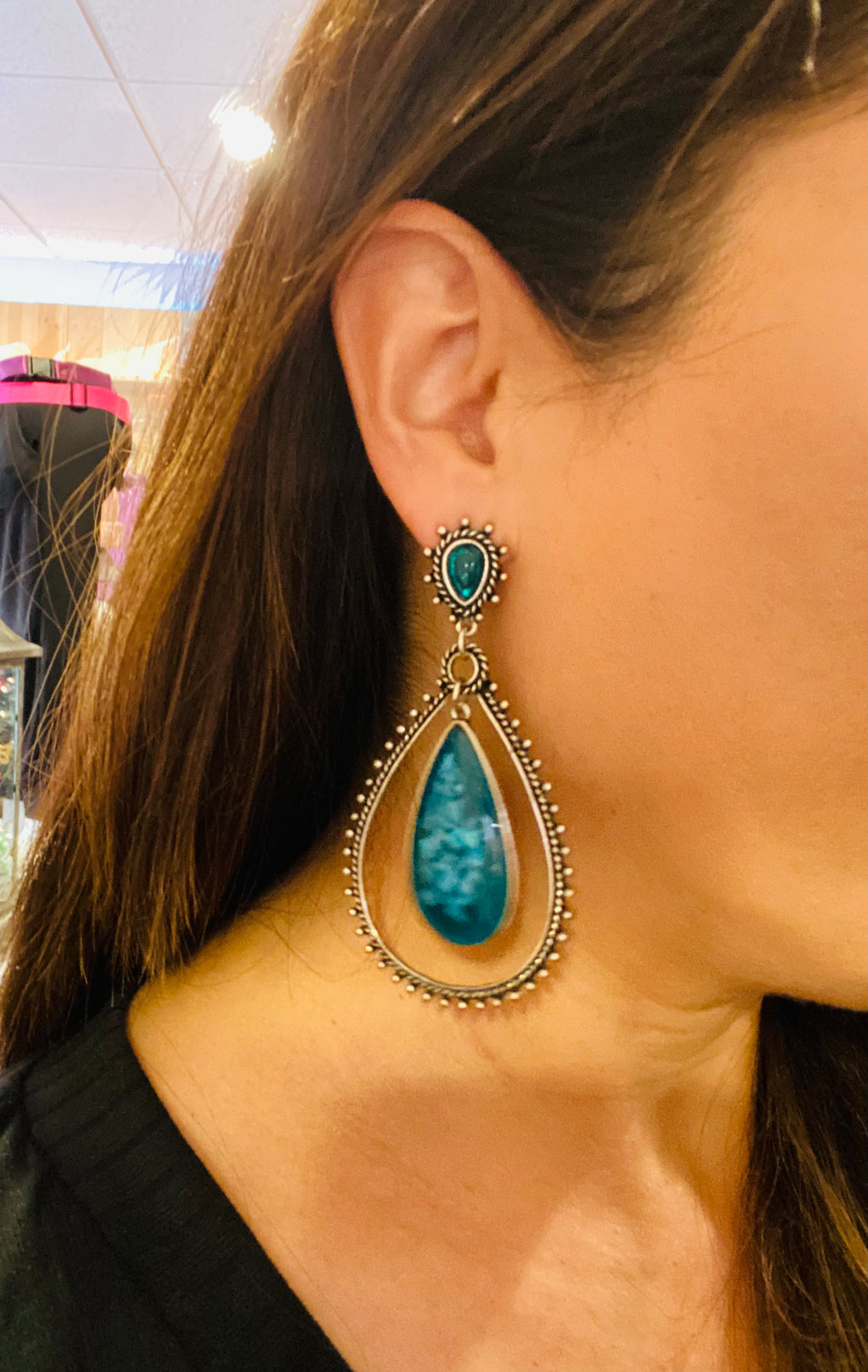 Tell Me About It Turquoise Earrings