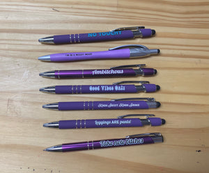 Fun And Snarky Purple Pens